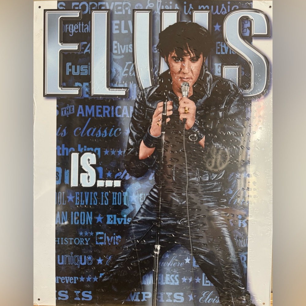 Elvis Presley Retro Rock Poster - Black & Blue